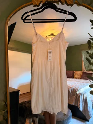 Abercrombie and Fitch cream slip dress thumbnail 2