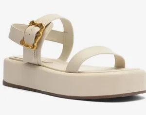 SCHUTZ Wavy Flatform Ankle Strap Buckle Platform Sandals in Cream‎ size 8 thumbnail 1
