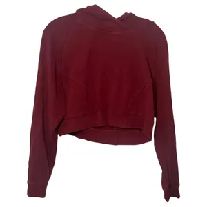 Alphalete Cropped Hoodie Burgundy Maroon Athleisure Gym Sweatshirt‎ Sz Medium thumbnail 2
