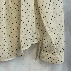 LOFT Ivory and Black Dotted Ruffle Blouse thumbnail 2