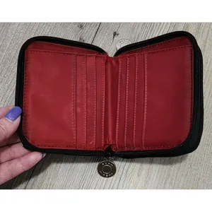 EVAN-PICONE Women's Giraffe Print Zip-Around Suede‎ Card Holder Wallet Black thumbnail 3