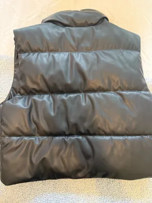 ZARA Leather Puffer Faux Vest thumbnail 3
