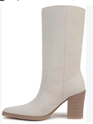 Franco Sarto® Jaxon midcalf Suede boot, White Chalk, Size 7.5, NWOT Display pair thumbnail 2