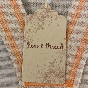 Hem & Thread Anthology Hoodie type too long sleeves silver and orange see photo thumbnail 2