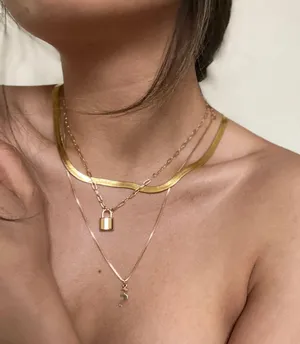 marrin costello lock necklace Gold thumbnail 1