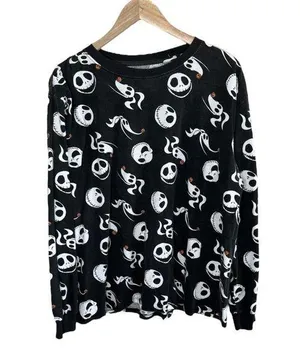 Disney The Nightmare Before Christmas Black Long Sleeve Top 2X Jack Skellington thumbnail 1