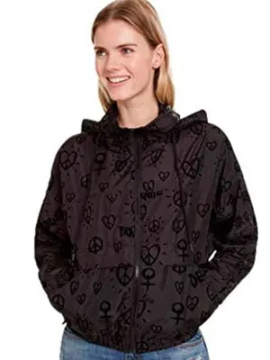 Desigual Black Lined Jacket with Branded Neck Label thumbnail 1