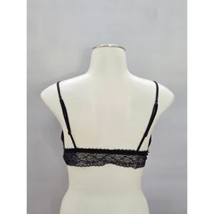 CK Black Romantic Boudoir Bridal Cottage Lingerie Feminine Floral Lace Bra Large thumbnail 2