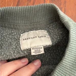 American Eagle Mock Neck Fleece Sweatshirt X-Small Green thumbnail 3
