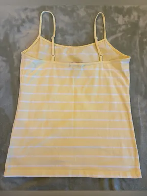 Women’s Forever 21 Brand Yellow Stripe Spaghetti Strap Tank Top - Size Medium thumbnail 3