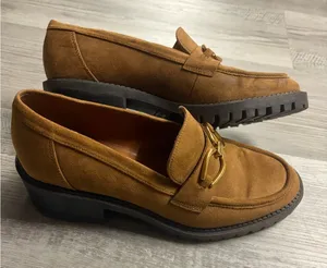 Marc Fisher Tan Suede Loafers thumbnail 1