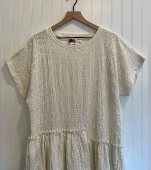 FP BEACH by Free People Marni Asymmetrical Ruffle Tunic Mini Dress Cream Size S thumbnail 6