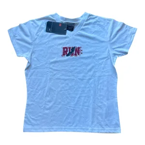 Nike Dri-FIT RUN Graphic V-Neck T-Shirt White Womens Small NEW NWT RN56323 thumbnail 1
