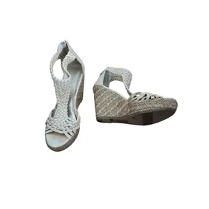 New Women’s Brash 4" Braided Platform Wedge Sandals Cream Size 5.5 thumbnail 2
