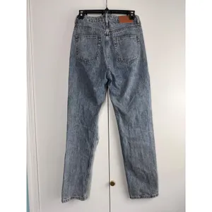 Princess‎ Polly High Waisted Straight Leg Distressed Knee Rip Jeans Light Wash 2 thumbnail 2
