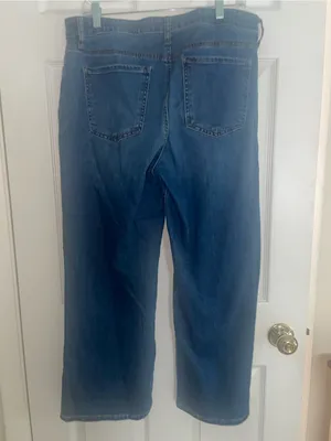 Kut from the Kloth Charlotte Wide Legs Dark Blue Jeans Size 14 thumbnail 2