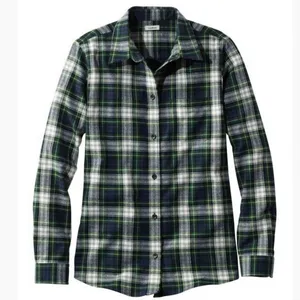 LL Bean Scotch Plaid Flannel Cotton Button Up Shirt Slightly Fitted SMALL PETITE thumbnail 10