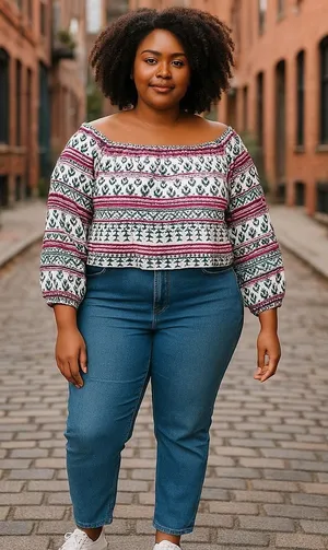 Wrangler Retro Off‎ Shoulder Long Sleeve Elastic Women’s Top Plus Size Size XXL thumbnail 1