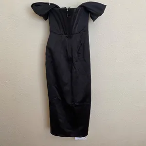 House of CB Loretta Black Satin Corset Off Shoulder‎ Dress size XS NWOT thumbnail 8