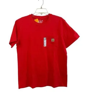 Carhartt Shirt Women Medium Orange Heavyweight Loose Fit Pocket Tee Workwear NWT thumbnail 1