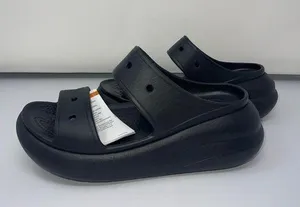 New Crocs Classic Crush Sandal Black High Heel - LIMITED EDITION NWT Size W9 M7 thumbnail 1