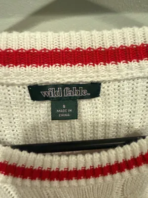 Wild Fable Game Day Cable Knit Sweater red size s thumbnail 3