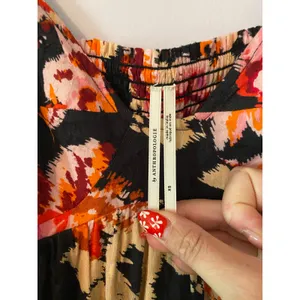 Anthropologie Black Pink Floral Blossom Maxi Dress Puff Sleeve Women's size XS thumbnail 2