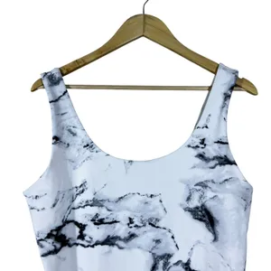 Express Body Contour Marble Print Bodysuit White Black Modern Sleek Size L thumbnail 2