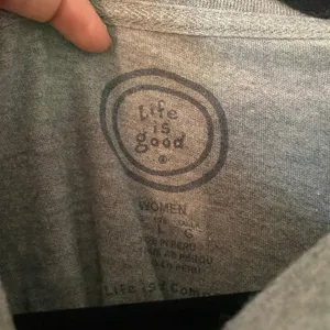 Life Is Good Gray Long Sleeve Tee Winter Ski Snow Loungewear Women's size Large thumbnail 2