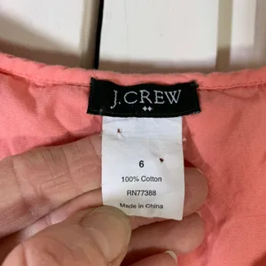 J.Crew Womens Coral‎ Pink Ruffle Rosette Cotton Sleeveless Blouse Top 6 Romantic thumbnail 2