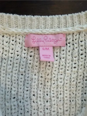 Lilly Pulitzer Pullover Fringed Cape Sweater White Small/Medium - C52-012 thumbnail 3