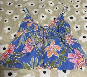 Billabong blue floral tank top NWT thumbnail 1