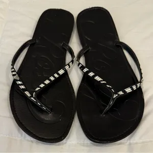 Roxy Blondie Sandals – Black & White Striped – Women’s Size 9 thumbnail 2