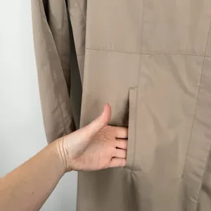 Sanyo‎ New York Beige Trench Lightweight Over Coat Hooded Pockets Womens Medium? thumbnail 5