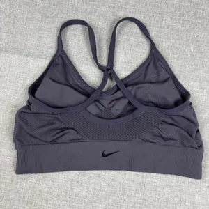 Nike Sports Bra Womens Small Gray Dri-FIT Crossback Mesh Wireless Athletic Top thumbnail 2