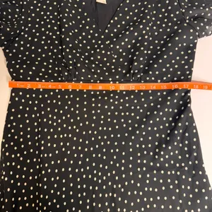1990s VTG Dani Max Black & White‎ Polka Dot Rockabilly Maxi Dress w Ruffle Sz 14 thumbnail 12