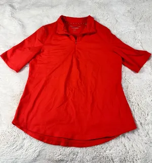 Tommy Bahama IslandZone Red Half Zip Golf Top S/P Women Performance Tennis UPF thumbnail 1