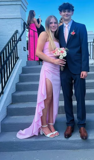 Lucy in the Sky Pink Prom Dress thumbnail 1
