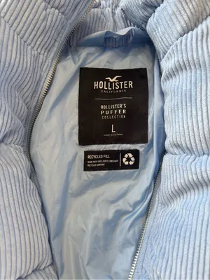 Hollister Sky Blue Corduroy Puffer Jacket thumbnail 4