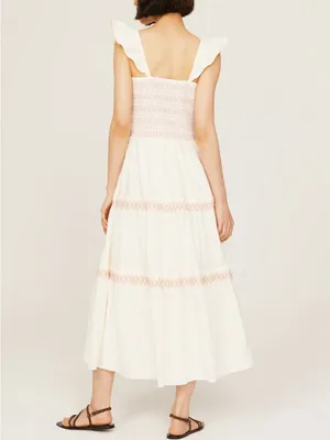 Madewell Embroidered Lucie Midi Dress 3X Off White Cotton Cottagecore thumbnail 2
