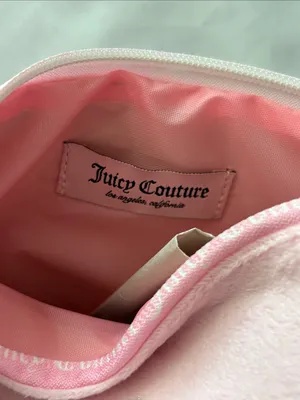Juicy Couture Pink Velour Rhinestone Crown Cosmetic Pouch Bag thumbnail 6