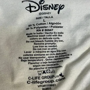 Disney Mickey & Friends Women's Cream Short Sleeve Graphic Tee T-shirt Top Sz L thumbnail 4
