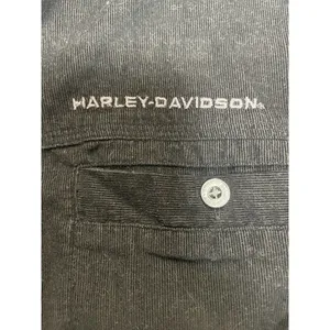 Harley Davidson Womens Black‎ Corduroy Button Up Shirt Long Sleeve Embroidered thumbnail 6