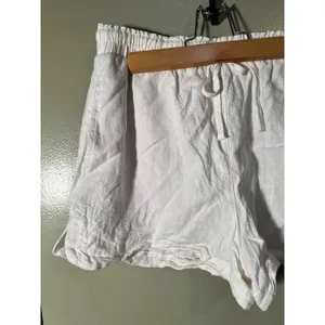 Stradivarius Women's Size Small Shorts Pull On Elastic Tie Waist Pockets White thumbnail 2