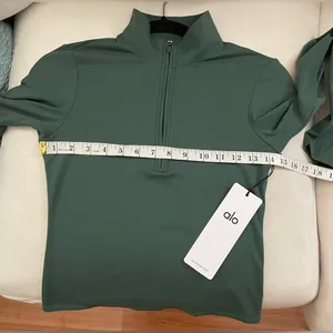 ALO Yoga Softsculpt Precision 1/4 Zip Long Sleeve Clover Green Size S thumbnail 6