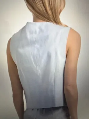 New Calvin Klein Linen Blend Button Front Vest-S thumbnail 9