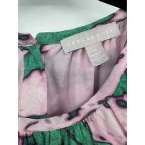 Chelsea 28 Womens XL Dress Pink Green Organic Cotton Resort Summer Casual Travel thumbnail 6