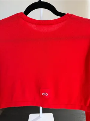 Alo Yoga Supernatural Sweater Cardigan – Bright Red – Size XS. thumbnail 3