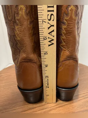 Old West Women’s Tan Full Leather Western Cowgirl Annie Oakley Boots Size 6 thumbnail 5
