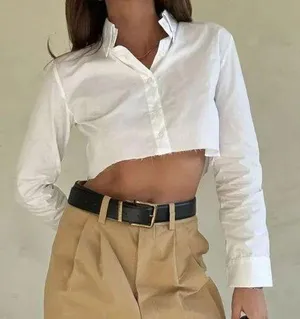 Cropped button up shirt thumbnail 1